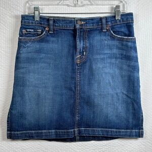 David Kahn Jeanswear Blue Jean Denim Size 29 Above Knee Slit Skirt Made in‎ USA